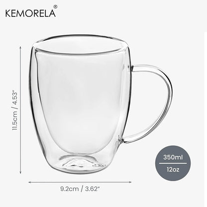 Taza Elegante de Doble Fondo de Vidrio