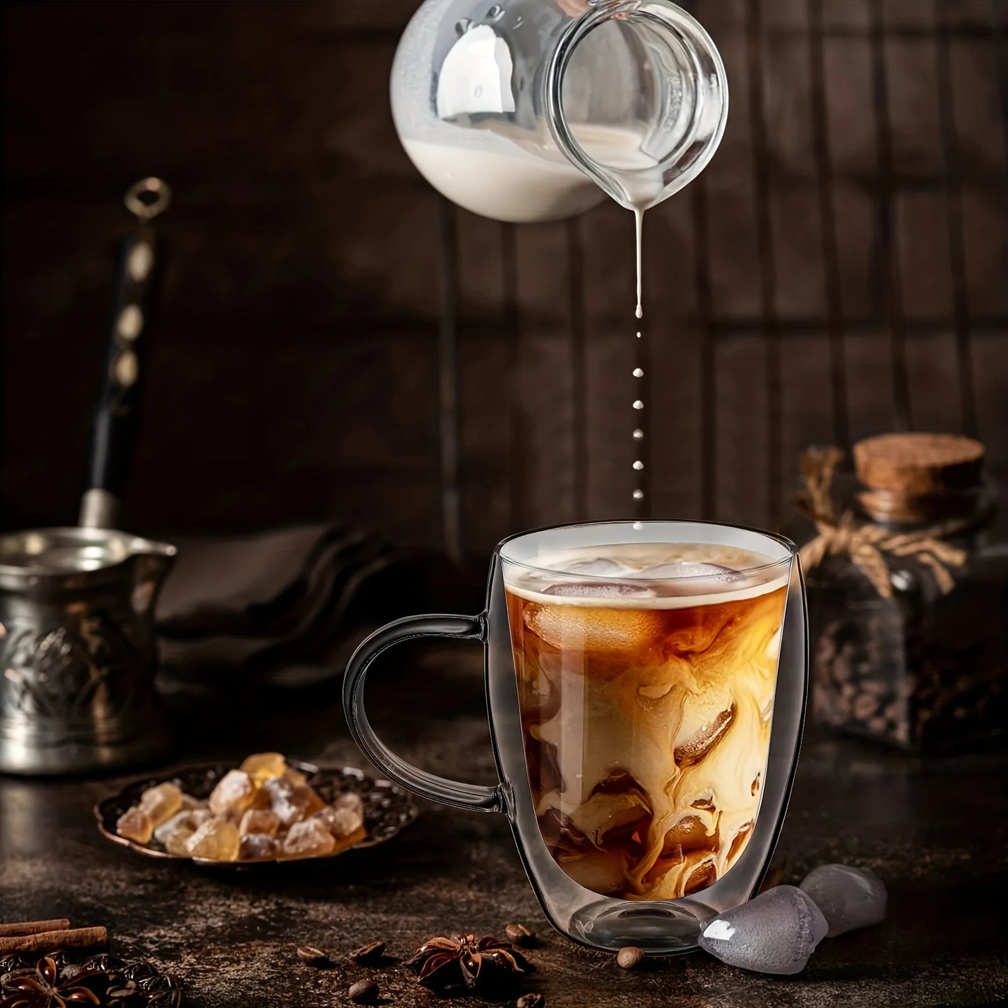 Taza Elegante de Doble Fondo de Vidrio
