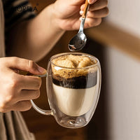Taza Elegante de Doble Fondo de Vidrio